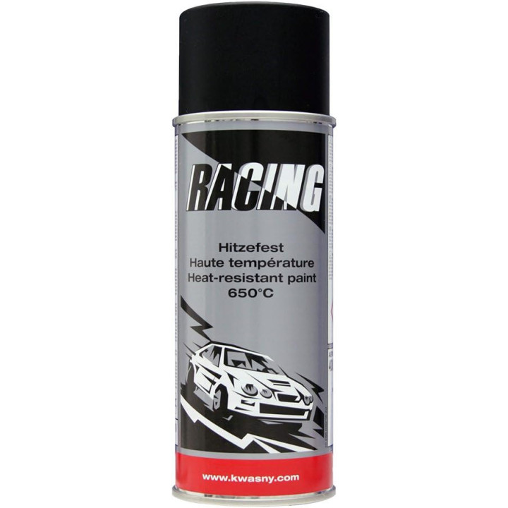 Bombe de peinture - Noir - Haute température - Jusqu'à 650° - Racing - 400ml