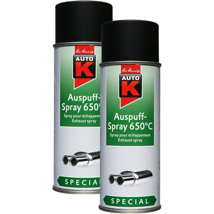 2 bombes de peinture pour échappement de voiture moto Auto K 400ml noir