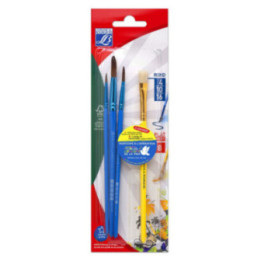 Pinceaux - Scolaire - Rond - N°4/10/16 + 1 brosse plate - N°8 - Lefranc Bourgeois