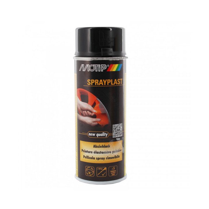 Bombe de peinture pelable - Sprayplast - noir brillant - Motip