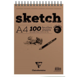 Bloc - Dessin - Croquis - A4 - Avec spirale - 100 feuilles - Sketch - Clairefontaine