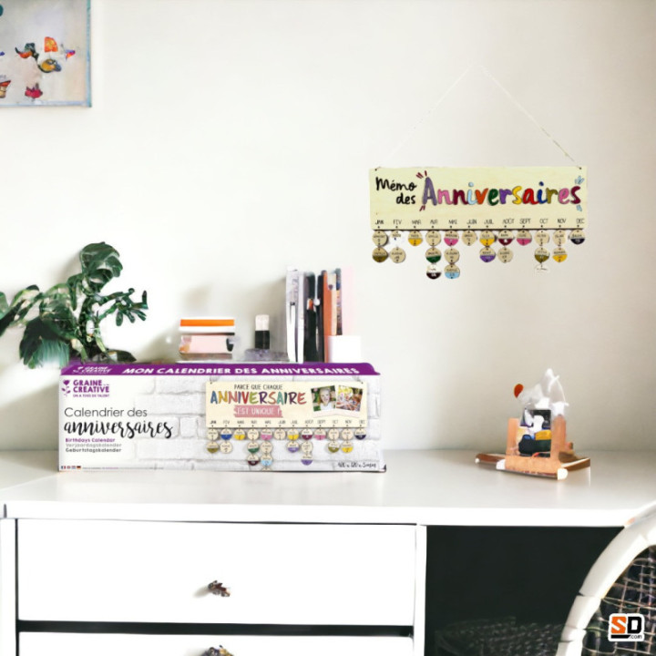 Calendrier des anniversaires - A personnaliser - En bois - Graine créative
