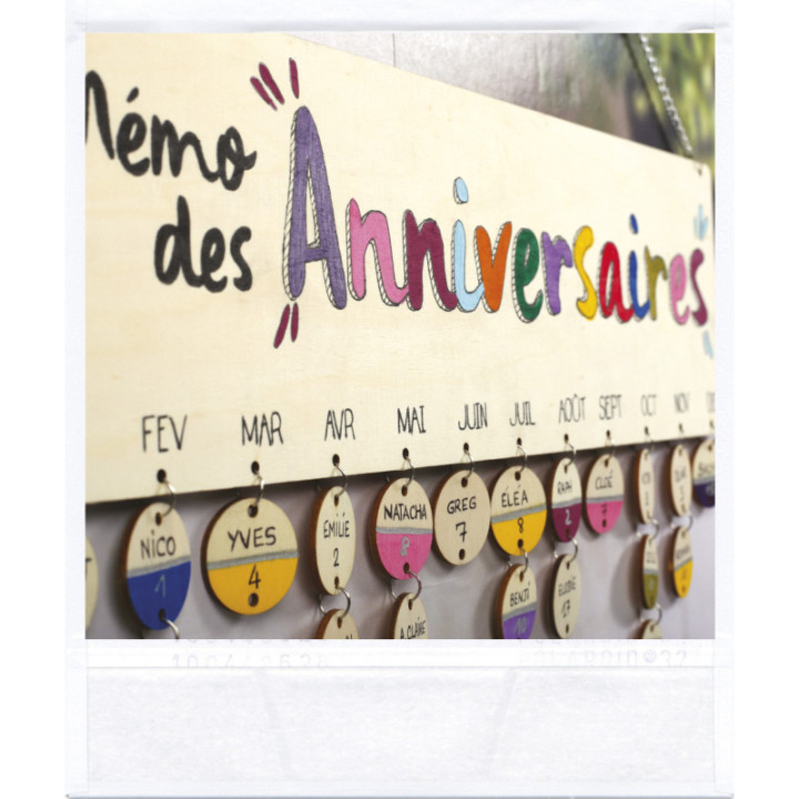 Calendrier des anniversaires - A personnaliser - En bois - Graine créative