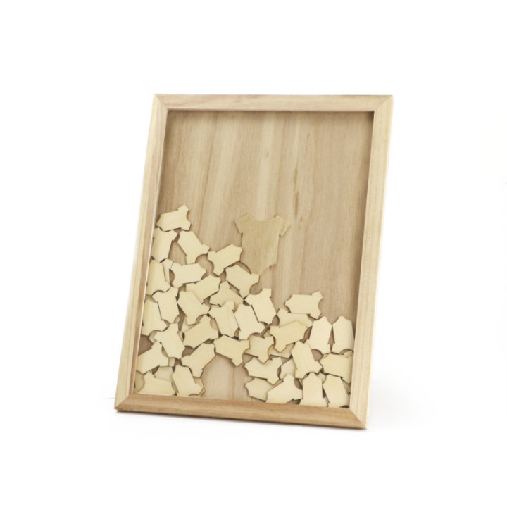 Cadre à messages - Baby shower - Naissance - En bois - Personnalisable - 42x30cm