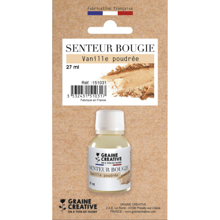 Parfum - Pour bougie à faire soi même - Senteur vanille poudrée - 27ml