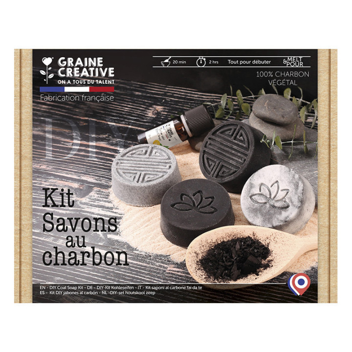 Kit créatif - Créer des savons au charbon - Graine créative