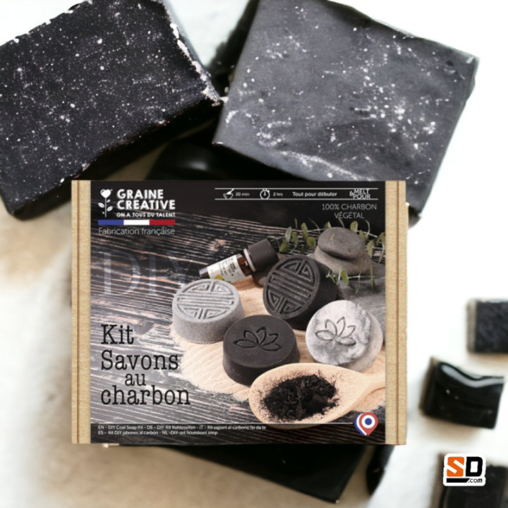 Kit créatif - Créer des savons au charbon - Graine créative