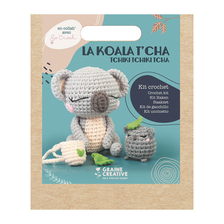Kit créatif - Crée un amigurumi en crochet - Koala - Accessoires inclus