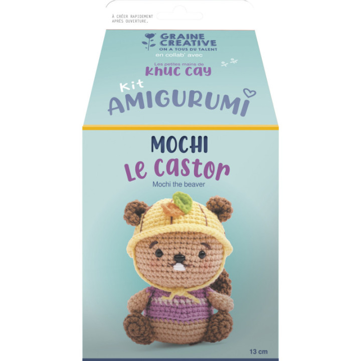 Kit créatif - Crée un amigurumi en crochet - Castor - Accessoires inclus