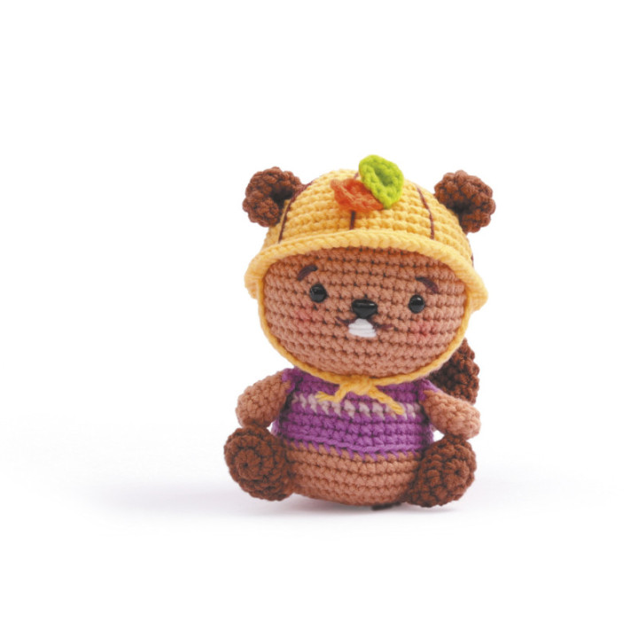 Kit créatif - Crée un amigurumi en crochet - Castor - Accessoires inclus