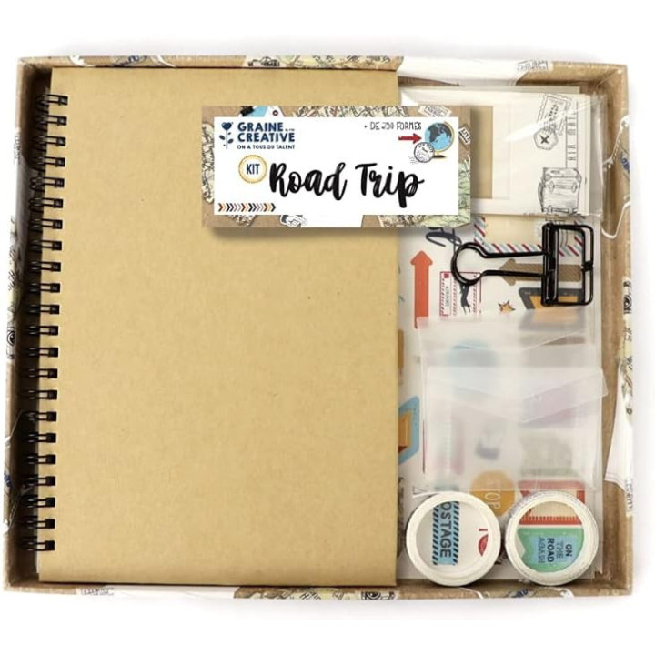 Carnet de voyages - A personnaliser - Stickers et onglets inclus - 14 x 20 cm - 60 pages
