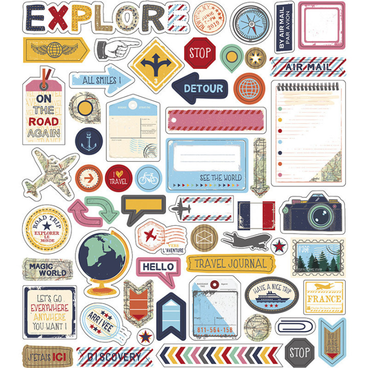 Carnet de voyages - A personnaliser - Stickers et onglets inclus - 14 x 20 cm - 60 pages