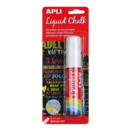 Marqueur craie liquide pointe biseautée 10 x 15 mm blanc - Apli