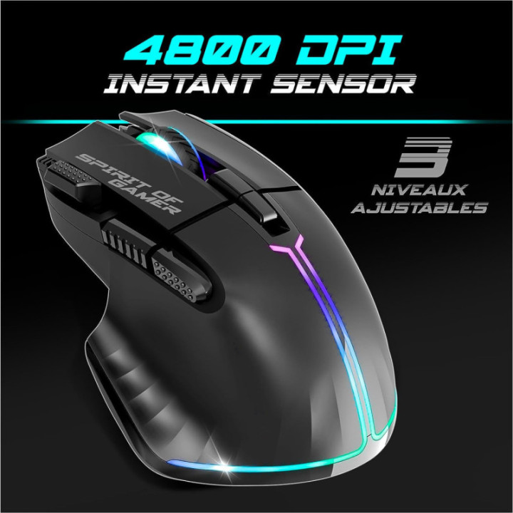 Clavier - Souris - Sans fil - Gaming - Rétroéclairage - LED - Spirit of Gamer - MK600