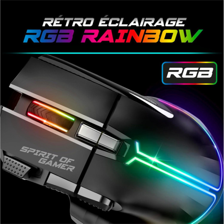 Clavier - Souris - Sans fil - Gaming - Rétroéclairage - LED - Spirit of Gamer - MK600