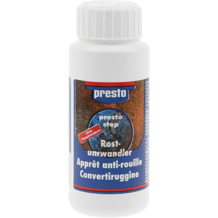 Produit anti rouille - Apprêt - Convertisseur de rouille - Presto - 100ml