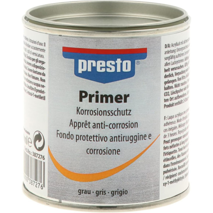 Apprêt - Primaire - Anti-corrosion - Gris - Pour métal - Presto - Pot de 200ml