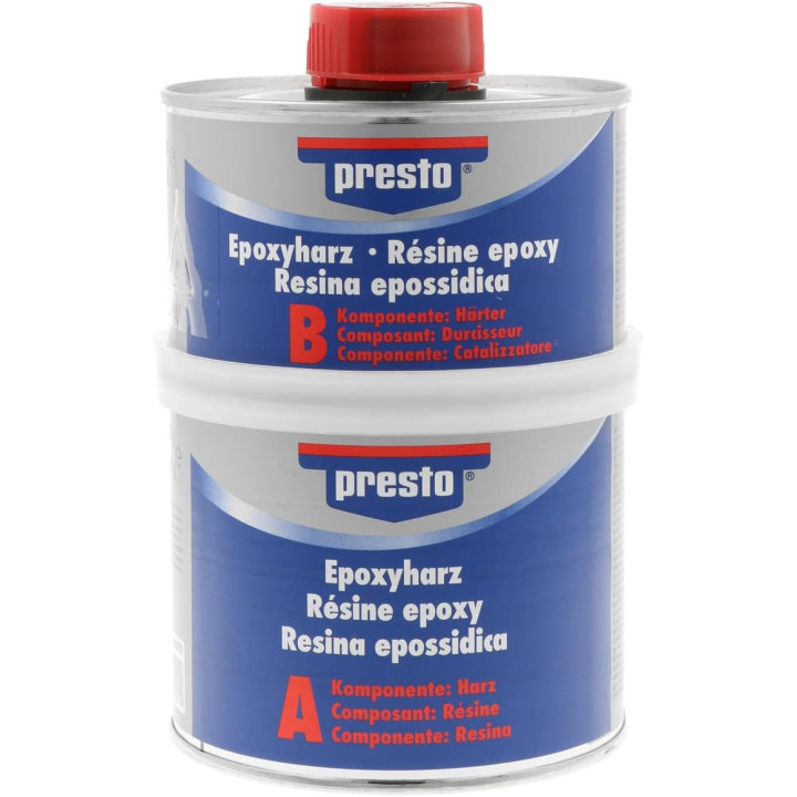 Résine époxy - Réparation - Revêtement - 2 composants - Presto - Pot de 500g
