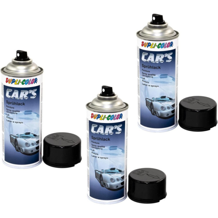 3 bombes peinture rallye noir brillant - 400 ml - Dupli-Color
