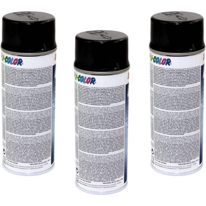 3 bombes peinture rallye noir brillant - 400 ml - Dupli-Color