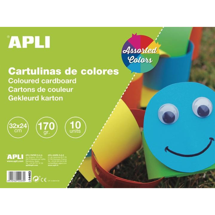 Blocs de cartons - Couleur assorties - 32 x 24 cm - 10 feuilles - Apli
