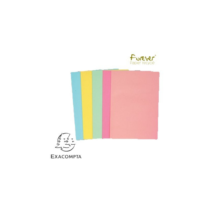 Lot De 250 Sous-Chemises 60G 5 Teintes Pastel - Exacompta
