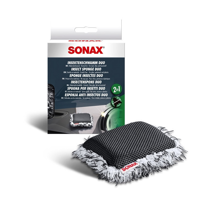 Eponge - Microfibre - Pour nettoyer les insectes - Auto - Carrosserie - Vitres - SONAX