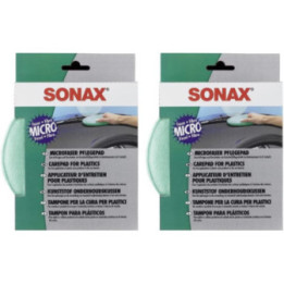 2 éponges - Microfibre - Pour nettoyer les plastiques - Intérieur - Auto - SONAX