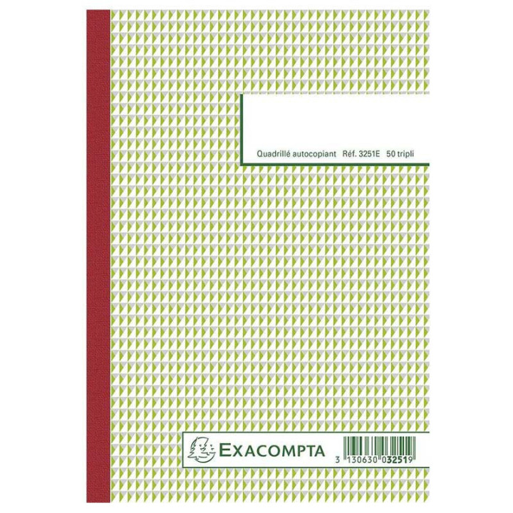 Carnet - Manifold - A5 - Petits carreaux - Autocopiant - Tripli - Exacompta