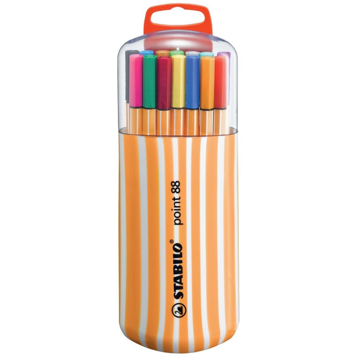 Etui de 20 stylos-feutres STABILO point 88 - pointe fine - Assortiment