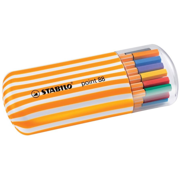 Etui de 20 stylos-feutres STABILO point 88 - pointe fine - Assortiment