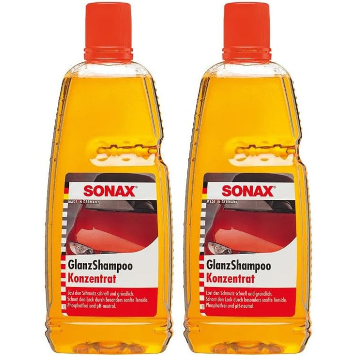 Lot de 2 shampooing - Brillant - Concentré - Carrosserie - Auto - pH neutre - SONAX