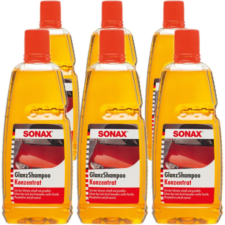 Lot de 6 shampooing - Brillant - Concentré - Carrosserie - Auto - pH neutre - SONAX