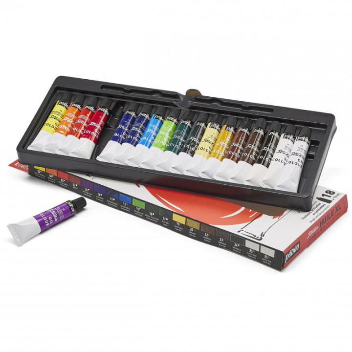 Peinture à l'huile - Pébéo - Studio Huile XL - Fine - 18 tubes 12ml