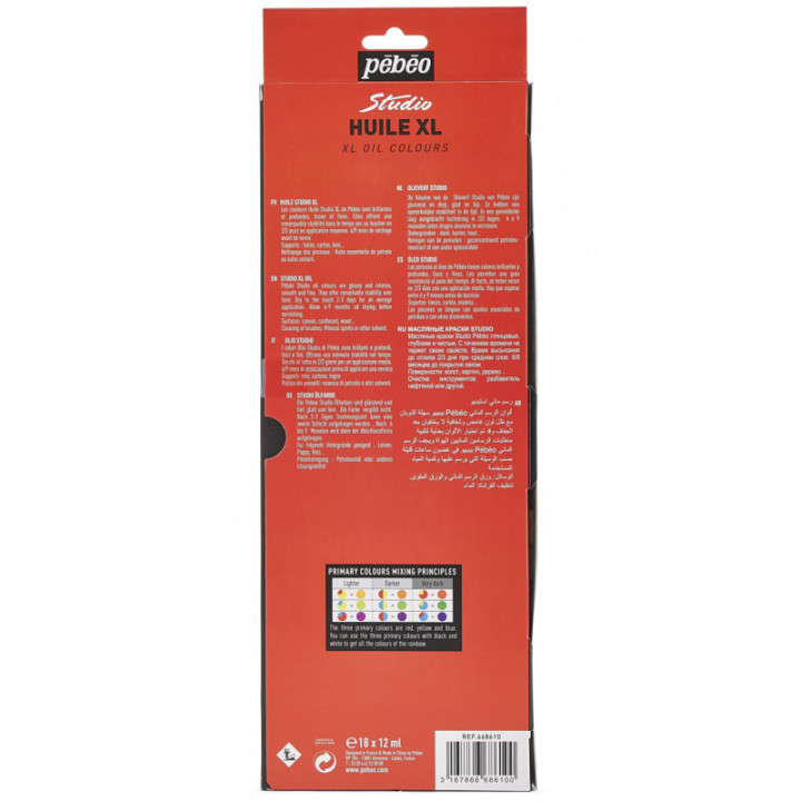Peinture à l'huile - Pébéo - Studio Huile XL - Fine - 18 tubes 12ml