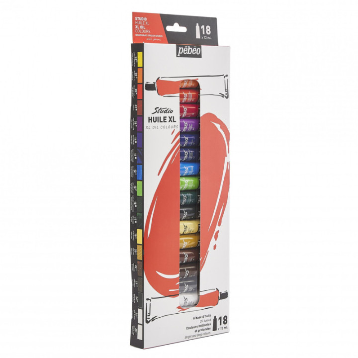 Peinture à l'huile - Pébéo - Studio Huile XL - Fine - 18 tubes 12ml
