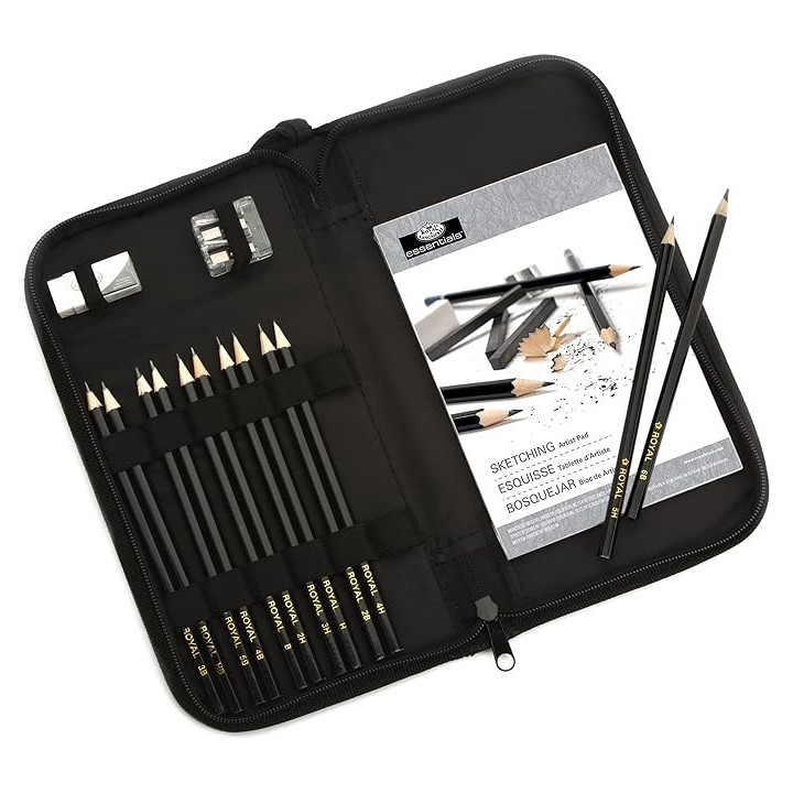 Pochette - 12 crayons graphite - Dessin et esquisse - Accessoires - Royal & Langnickel