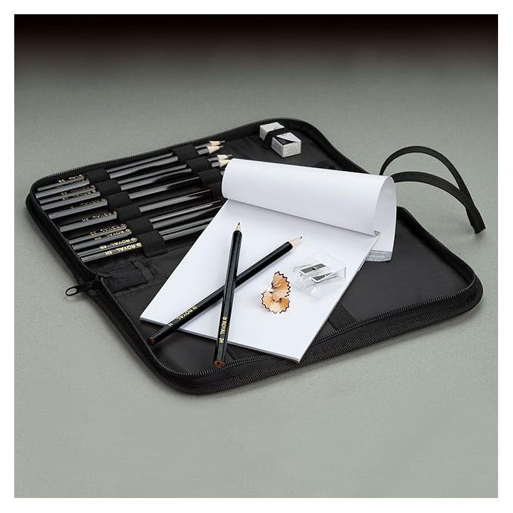 Pochette - 12 crayons graphite - Dessin et esquisse - Accessoires - Royal & Langnickel