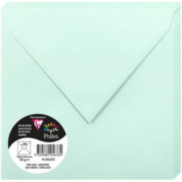 Enveloppes - Carré - 165x165mm - Pollen - Vert jade - 20 unités - Clairefontaine