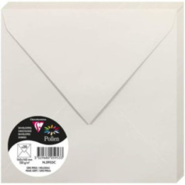 Enveloppes - Carré - 165x165mm - Pollen - Gris perle - 20 unités - Clairefontaine
