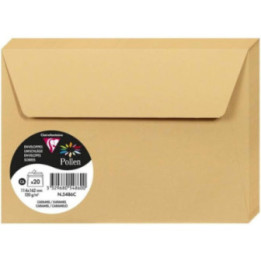 Enveloppes - Format C6 - 114x162mm - Pollen - Caramel - 20 unités - Clairefontaine