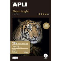 Papier photo - 10x15cm - Brillant - 150 feuilles - 240g - Impression jet d'encre - Apli