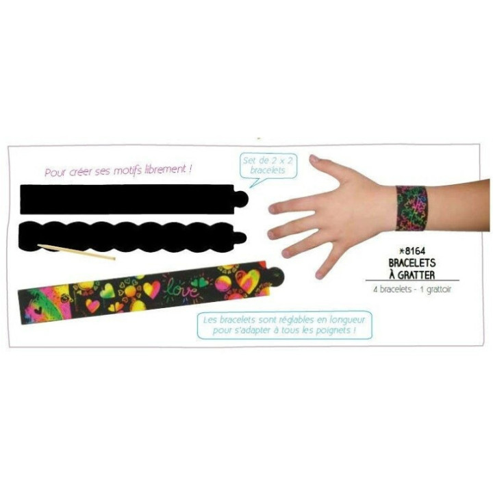 4 Bracelets A Gratter + 1 Grattoir - Ctop