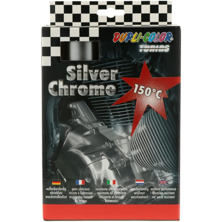 Coffret - Bombes de peinture - Carrosserie - Chrome argent - Jusqu'à 150°C - Dupli-Color