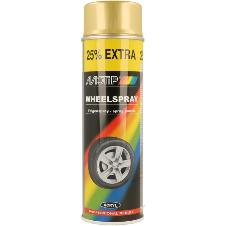 Bombe de peinture - Jantes - Enjoliveurs - Auto/Moto - Or - MoTip - 500ml