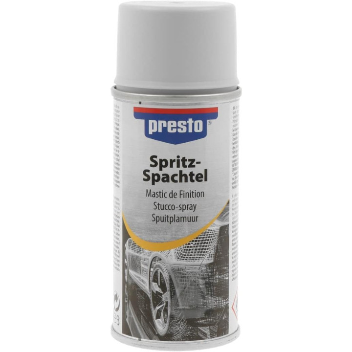Mastic de finition - Spray - Carrosserie - Gris clair - 150ml - Presto