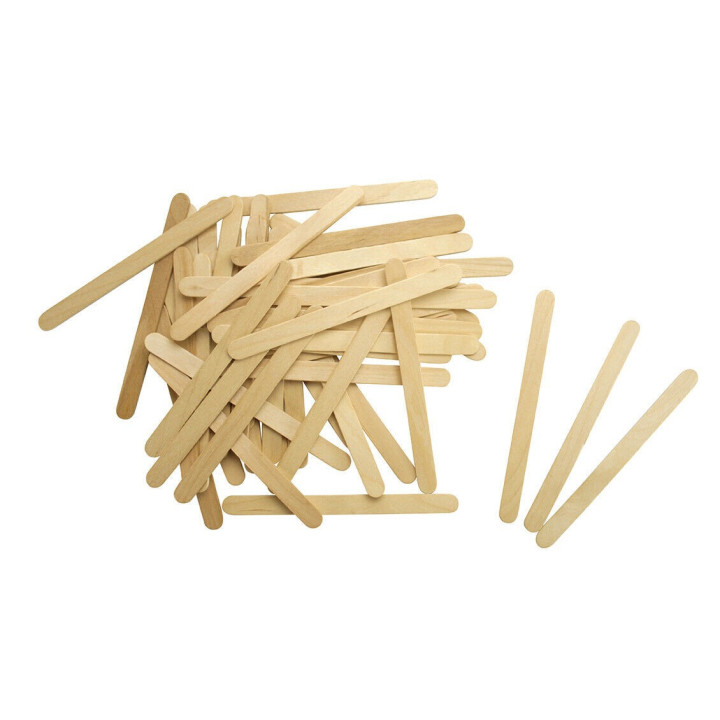 Bâtonnets - Bois - 11,4 cm de longueur - Loisirs créatifs - Sachet de 50 pièces