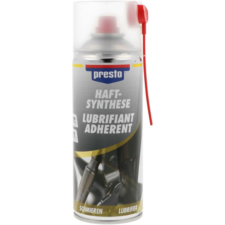 Bombe de lubrifiant adhérent - Graisse - Pièces mécaniques - Métal - Plastique - Presto - 400ml