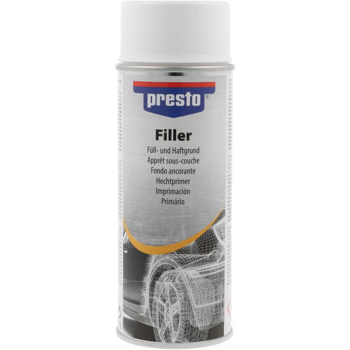 Bombe d'apprêt - Sous-couche - Blanc - Carrosserie - Métal - Presto - 400ml