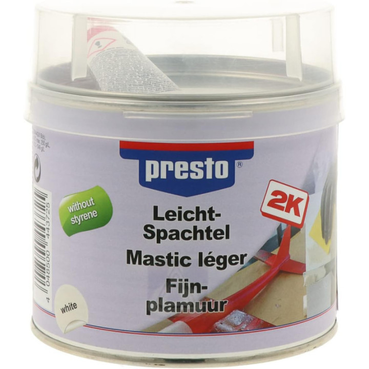 Mastic - Léger - Sans styrène - Carrosserie, bateaux, modélisme - Presto